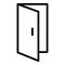 Ajar door icon, outline style