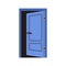 Ajar door. Open entrance, entry way to apartment, room. Exit doorframe. Portal, entryway to entering, exiting abstract