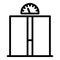 Ajar elevator doors icon, outline style