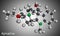 Ajmaline molecule. It is alkaloid, antiarrhythmic used to manage a variety of forms of tachycardias. Molecular model. 3D rendering