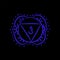 Ajna sketch icon. The sixth frontal chakra. Third eye. Vector indigo blue symbol. Sacral sign. Meditation
