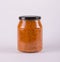 Ajvar in a Glass Jar. Homemade Product.