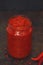 Ajvar roasted red pepper spread in jar