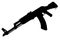 AK - 47 assault rifle black silhouette