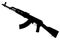 AK - 47 assault rifle black silhouette