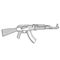 AK 47 Machine Gun Kalashnikov Vector Illustration