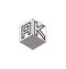 This is AK joint Cube line Letter logo desidn.