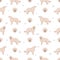 Akbash dog longhaired seamless pattern. Different poses, coat colors set