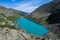 Akchan turquoise lake scenic view. Altai mountains