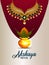 Akshaya tritiya indian jewellery sale poster with golden kalash with golden necklace