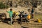 Aksum, Ethiopia - Feb 09, 2020: people at the ruins of the baths of the Queen of Saba