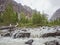 Aktru glacier River. Altai Mountains landscape