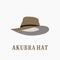 akubra local australian hat simple flat vector illustration