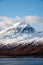 Akureyri, blue sea, snow mountain, Iceland