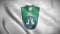 Al-Ahli Saudi Football Club logo on a waving flag in a loop animation, close up view, 4K video, Saudi Arabia Professional League