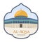 Al Aqsa Mosque or Dome of the Rock at Jerusalem Illustration