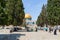 The Al Aqsa Mosque and fountain El Kas in the interior of the Temple Mount near the Maghrib Gate in the Old City in Jerusalem,