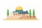 Al Aqsa mosque in jerusalem middle east asia landmark building illustration vector