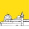 Al-Aqsa Mosque in Jerusalem Vector Drawing