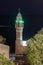 Al-Bahr Mosque night in old city Yafo, Israel.