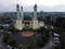 Al Barkah Mosque Largest Masjid in Bekasi, Ramadan Eid Concept background, Travel and tourism. with noise cloud after rain and