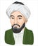 Al-Farabi 872-950 cartoon portrait in art illustration