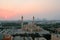 The Al Fateh Grand Mosque in Manama of Bahrain against Patel Color Sunset Sky