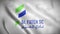 Al Fateh Sports Club logo on a waving flag in a loop animation, close up view, 4K video, Saudi Arabia Professional League