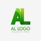 The AL logo with striking colors and gradations, modern and simple for industrial, retail, business, corporate. this LA logo made