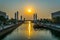 Al quasba channel in Sharjah during sunset...IMAGE