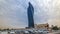 Al Tijaria Tower in Kuwait City timelapse hyperlapse. Kuwait, Middle East