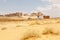 Al Ula, Saudi Arabia, February 19 2020: Parking lot of the graves of Jabal Al Ahmar