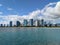 Ala Moana Beach Park with office building and condos in the background