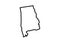 Alabama outline map state shape