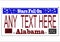 Alabama state license plate vector