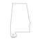 Alabama, state of USA - solid black outline map of country area. Simple flat vector illustration