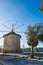 Alacati windmills in Alacati Town near Izmir, Turkey