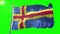 Aland flag seamless looping 3D rendering video. Beautiful textile cloth fabric loop waving