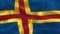 Aland Islands flag - realistic waving fabric flag