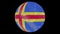 Aland Islands flag in a round ball rotates. Flicker and shine. Animation loop