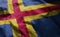 Aland Islands Flag Rumpled Close Up