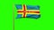 Aland Islands flag with title waving in the wind