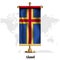 Aland National realistic flag with Stand