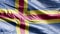 Aland textile flag slow waving on the wind loop