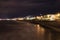 Alanya city shoreline night lights exposure.