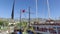 Alanya, Turkey - October 14, 2016: mast of ship and Turkish