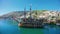 Alanya, Turkey - October 14, 2016: ship with dancing aboard tourists