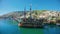 Alanya, Turkey - October 14, 2016: ship with dancing aboard tourists