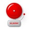 Alarm bell red realistic icon. Fire safety signal, warning, alert. Security system.
