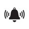 Alarm clock bell - black icon on white background vector illustration for website, mobile application, presentation, infographic.